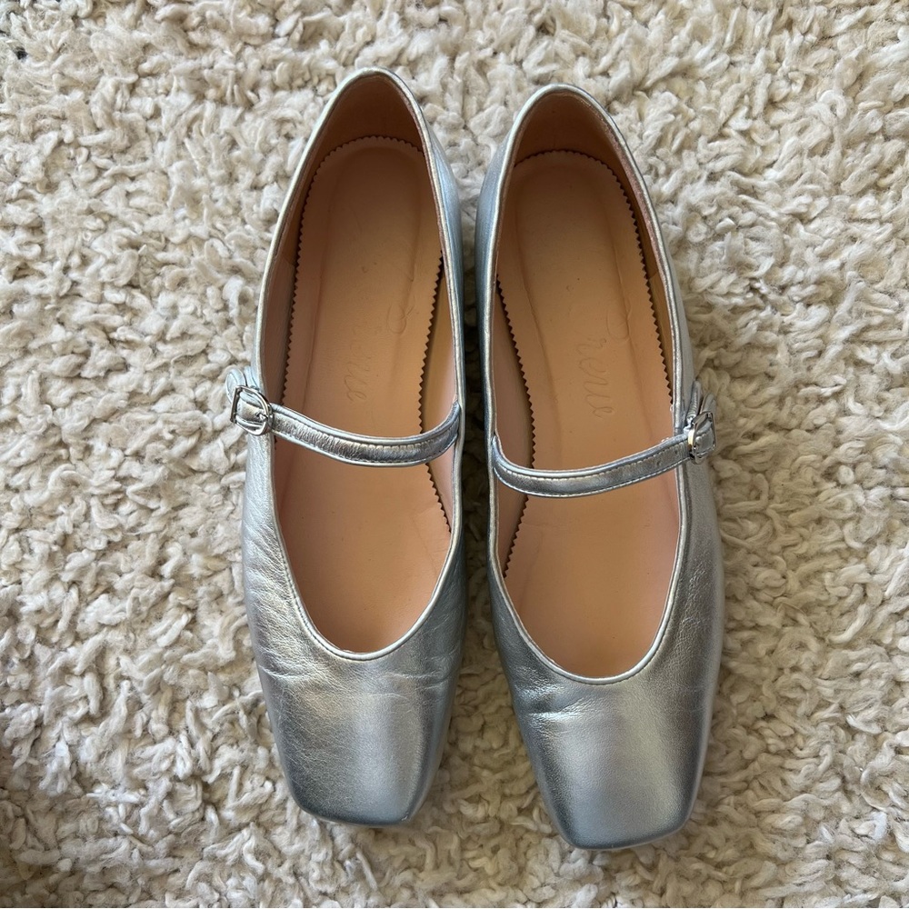 J. Crew Silver Leather Mary Janes - Picture 14 of 14